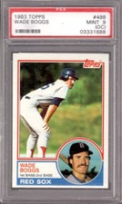 WADE BOGGS 1983 Topps #498 PSA 9 Mint OC Rookie RC Boston Red Sox