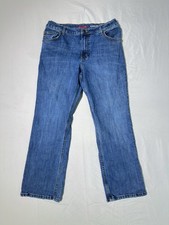 Wrangler Boys Classic Boot Cut Blue Denim Jeans Size 16 Husky
