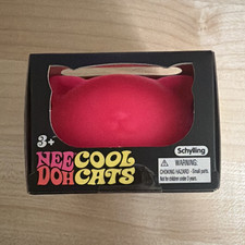 Schylling NeeDoh Cool Cats Pink Gel Squeeze Toy Stress Reliever, 4in, 26099HY