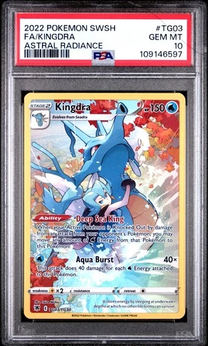 PSA 10 Kingdra TG03/TG30 Swsh10: Astral Radiance Trainer Gallery Holo