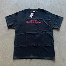 Vintage 2000s Merry F*cking X-Mas Shirt Size XL Black 2005 Sik World BRAND NEW
