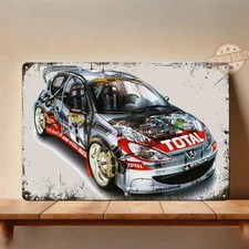 Peugeot 206 Wrc Car Metal Poster - Tin Sign - Size20x30cm