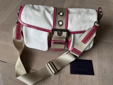 PRADA Damen Tasche Leder Canvas Vanille Rosa Pink