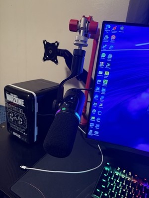 HyperX FlipCast Dynamic Microphone + Rode PSA1+ Boom Arm Bundle W/ Pop Filter