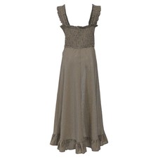 Gingham Ruffled Smocked Seersucker Midi Dress In Cotton Women Multicolo Size 40