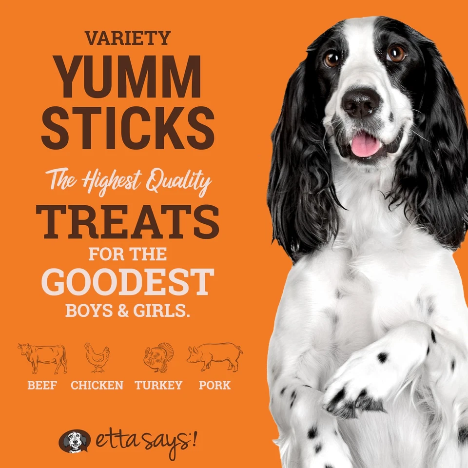 etta says Yumm Sticks - Carne real espasmódica para cachorro - Carne bovina, frango, por... - Imagem 2 de 4