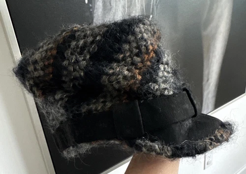Chapeau Christian Dior Chapeaux vintage années 60 Paris noir laine daim tweed Arty mod brindille