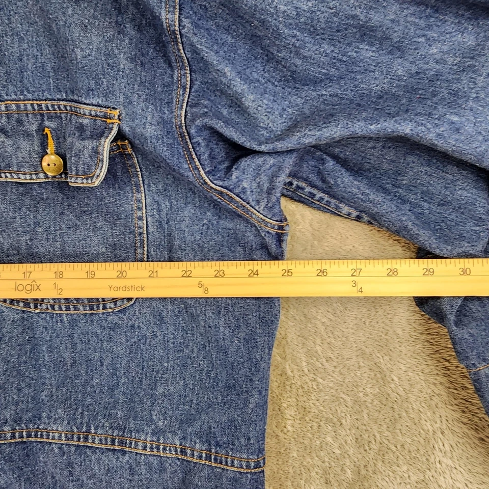 Field Gear Jacket Womens Medium Blue Denim Chore Barn Coat Hong Kong 80s Vintage - Image 4 of 4