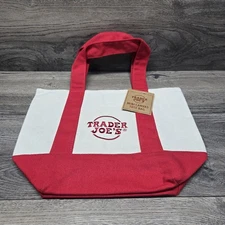 Trader Joe’s Red Mini Canvas Tote Bag Limited Edition NWT