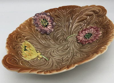 Shorter & Son Genuine Staffordshire England Dahlia Floral 9 Inch Platter Vintage