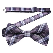 Bow Ties for Men Pretied Bowties Classic Formal One Size B1-purple Plaid