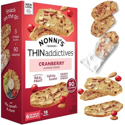 Nonni's, Cranberry Thin addictives, 4.4 Ounce 1-Pack (4.4 Ounce)