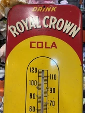 Vintage Large RC Royal Crown Cola Advertising Thermometer 25” Rare Works