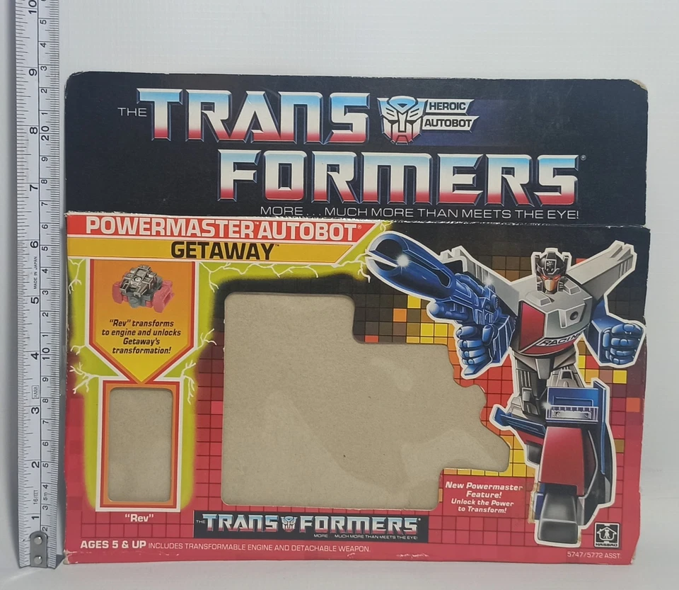 TRANSFORMERS VTG 1987 G1 POWER MASTER GETAWAY EUROPEAN FRONT & BACK PACKAGE PART - Image 2 of 4