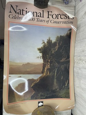 Island Lake Wind River Range Wyoming Poster 1991 Albert Bierstadt Vintage