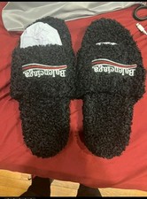 Balenciaga Black Fur Slide Slippers Men  s Comfort Warm Shearling Slip-On