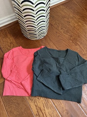 3 Pieces!!!!Lululemon Ebb To Street Long Sleeve Ribbed Crop Top Size 4&6