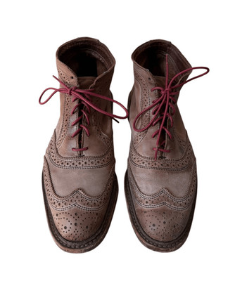 Allen Edmonds Boots Cronmok Leather Oxford Wingtip Lace Up Brown 7.5