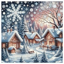 Winter Scenery Diamond Painting Kits for Adults, Round Full Drill Diamond Art Ki