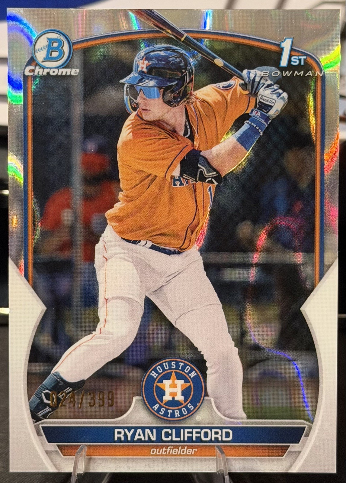 Ryan Clifford 2023 Bowman Chrome Prospect BCP-10 Lava Refractor /399 NY METS
