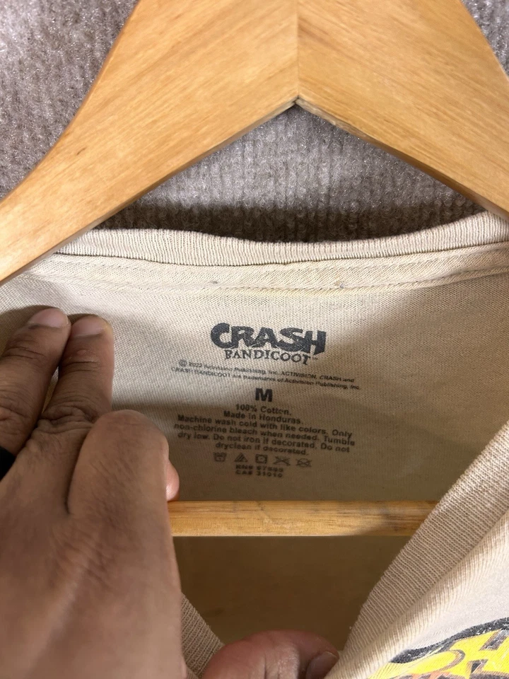 Мужская футболка Crash Bandicoot средний размер видеоигра 1996 повседневный хлопковый топ с круглым вырезом - Изображение 3 из 4