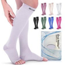 Doc Miller Open Toe Compression Socks 20-30 mmHg Toeless Sleeves