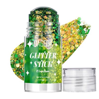 DAGEDA Chameleon Green Body Glitter Stick,Sparkly Hair Face Laser