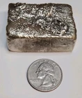 Silver Bar Home Poured  7.28 OZT .925 Sterling Silver