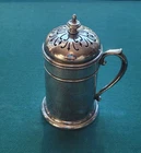 Wallace Sterling Mustard Pot with Pierced Lid Pattern 5360, 5" Tall