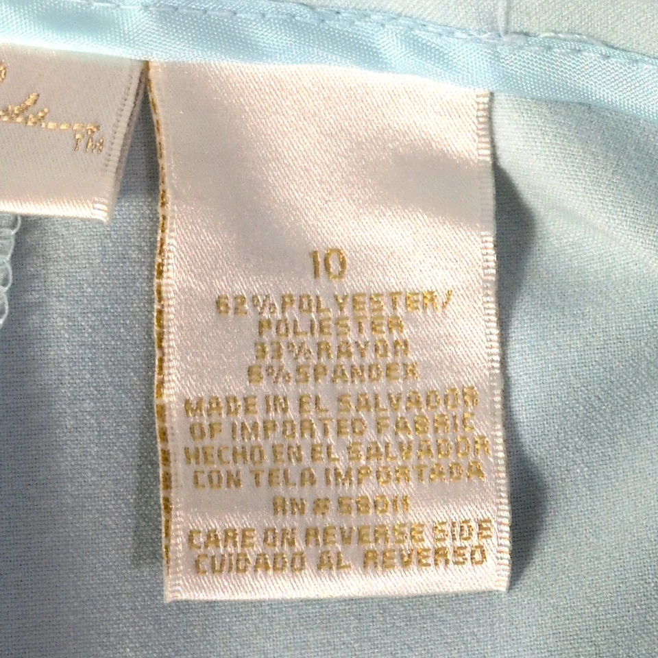 Ice Blue Sz 10 Lucy Pereda Straight Leg Dress Pants Work Career Professional - Image 3 of 4