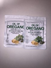  2 Oil of Oregano 6000mg 180ct Softgels 2 in 1 w/ 200mg Black Seed Oil
