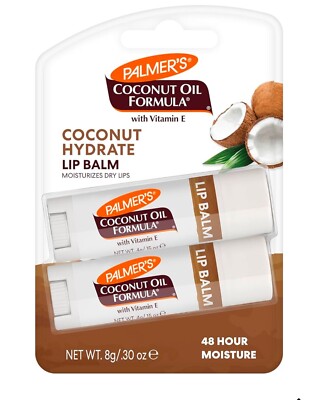2-Pack Palmer's Coconut Oil Formula Lip Balm Duo, Hydrates Dry, with SPF 15, 8g.