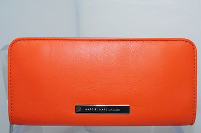 New Marc By Marc Jacobs Women's Wallet Too Hot To Handle Orange Zip CC Holder
