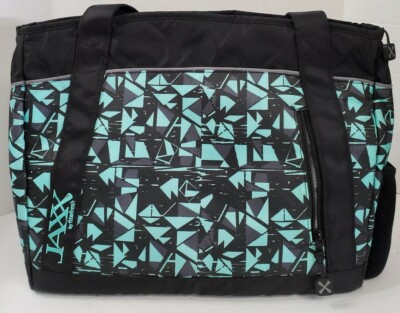 Jaxx By Fit Fresh Insulated Lunch Bag Black Gray Teal Zipper Closure