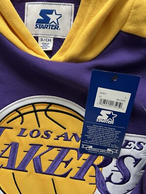 Starter Los Angeles Lakers Hockey Pullover Hoodie Sweatshirt Mens