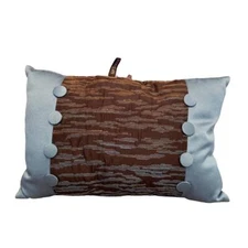 Urban Living Brown Blue Textured Home Decor Throw Toss Pillow w Button Accents