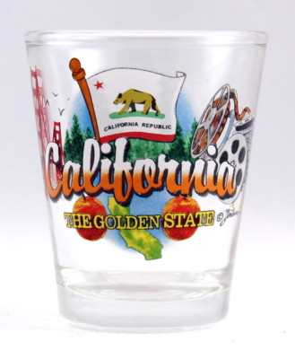CALIFORNIA GOLDEN STATE ELEMENTS SHOT GLASS SHOTGLASS