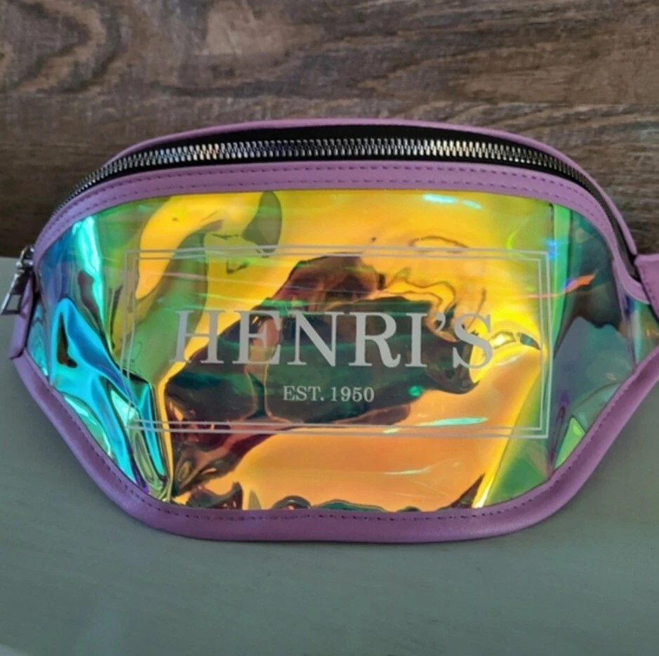 HENRI S Fanny Pack Purple Holographic Clear Waist Purse Bag eBay