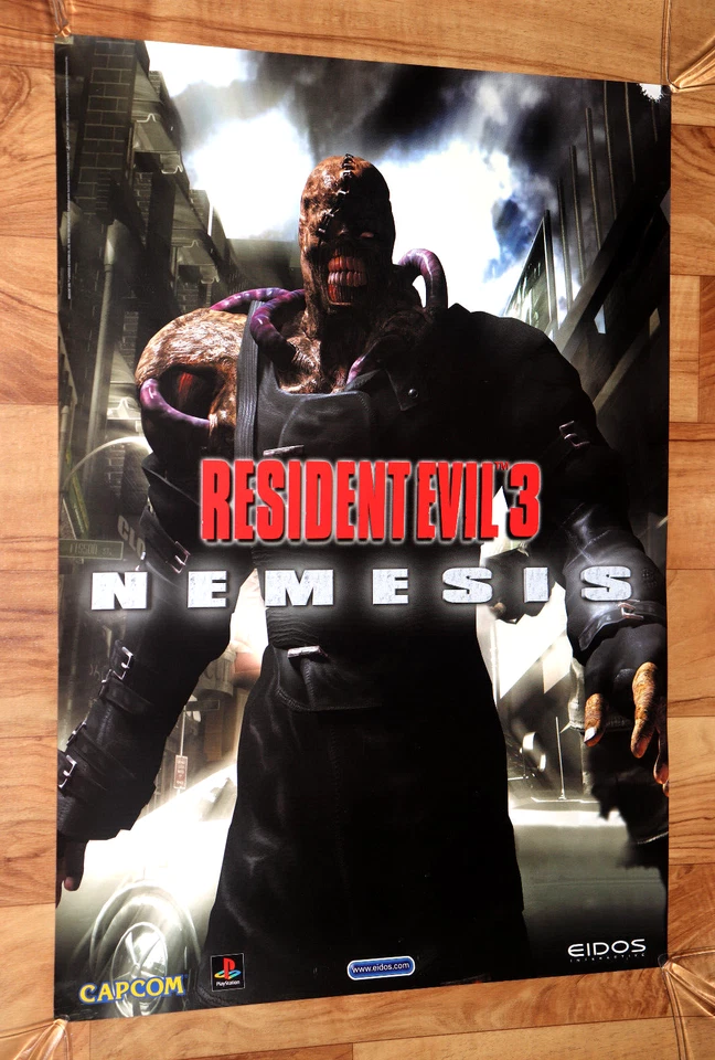 1999 Capcom Resident Evil 3 Nemesis PlayStation Vintage Game Store Promo Poster - Image 2 of 4