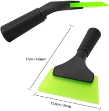 Small Squeegee W 5" Green Rubber Blade for Mirror Glass Window Cleaner Non-Slip