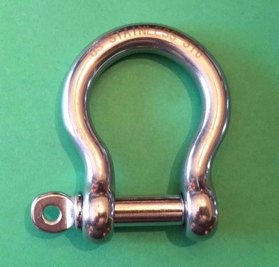 Stainless Steel 316 Forged Bow Shackles 3/8'' (10mm) Marine Grade