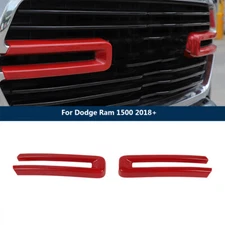 2x Red Front Grill Inserts Cover Trim Sticker For Dodge Ram 1500 2500 3500 2019+