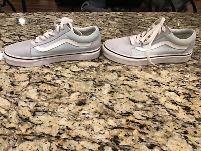 Vans M 10 /W 11.5 EU 43 Old Skool Skate Shoes Sneakers Suede Leather Blue 500714 VANS Old Skool Navy Blue Canvas Suede Sneakers Men 11.5  main image 3
