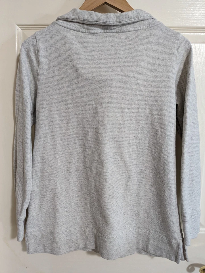 Ann Taylor LOFT длинным рукавом воронка шеи пуловер толстовка верхний серый средний - Изображение 4 из 4