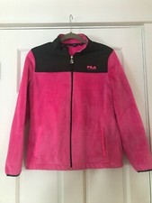 K EUC Fila Sport Fleece Jacket Youth Girls Size XL 16 Pink Zip Up Coat
