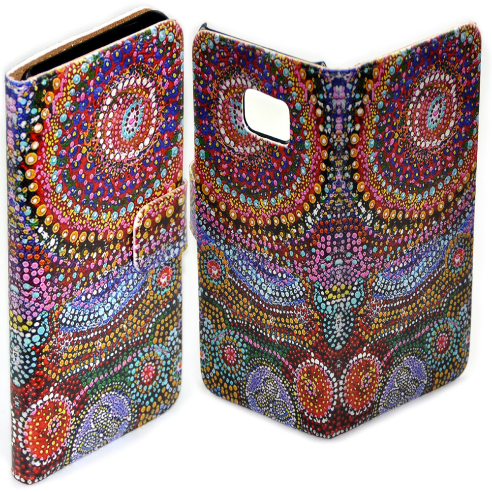 For Huawei Series - Lady In Red Sketches Print Wallet Mobile Phone Case