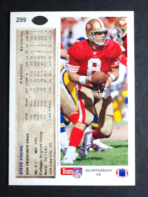 うさ 1992 UPPER DECK FOOTBALL #299 STEVE YOUNG SAN FRANCISCO 49ERS