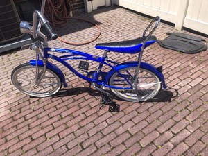 blue banana seat bike
