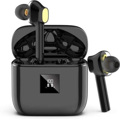 Wireless Earbuds, Bluetooth 5.0 Headphones with 4 Microphones Black 