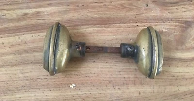 Antique Edwardian Oval Brass Door Handles North Sydney